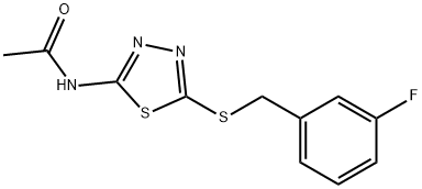 n-(5-[(3-fluorobenzyl)sulfanyl]-1,3,4-thiadiazol-2-yl)acetamide structure