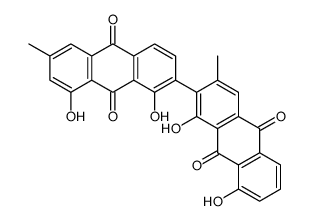 1,1',8,8'-Tetrahydroxy-3,6'-dimethyl-2,2'-bi[9,10-anthraquinone]结构式