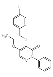 3(2H)-Pyridazinone,4-[[(4-chlorophenyl)methyl]thio]-5-ethoxy-2-phenyl- Structure