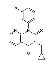 1-(3-bromo-phenyl)-3-cyclopropylmethyl-2-thioxo-2,3-dihydro-1H-pyrido[2,3-d]pyrimidin-4-one结构式