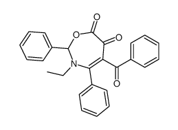 5-benzoyl-3-ethyl-2,4-diphenyl-2H-1,3-oxazepine-6,7-dione Structure