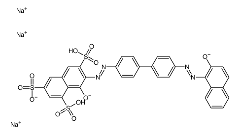 8-Hydroxy-7-[[4'-[(2-hydroxy-1-naphtyl)azo]-1,1'-biphenyl-4-yl]azo]-1,3,6-naphthalenetrisulfonic acid trisodium salt picture