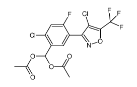 2-chloro-4-fluoro-5-(4'-chloro-5'-trifluoromethylisoxazol-3-yl)benzaldehyde diacetate Structure