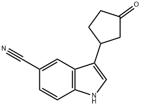 5-Cyano-3-(3-oxocyclopentyl)indole structure