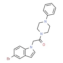 2-(5-bromo-1H-indol-1-yl)-1-(4-phenylpiperazin-1-yl)ethanone结构式