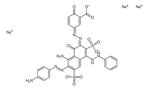 trisodium 5-[[4-[[8-amino-7-[(4-aminophenyl)azo]-1-hydroxy-3,6-disulphonato-2-naphthyl]azo]phenyl]azo]salicylate picture