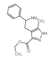 ethyl 4-(2-amino-2-phenyl-ethyl)-5-methyl-1H-pyrazole-3-carboxylate structure