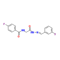 4-Fluoro-N-{2-[(2E)-2-(3-fluorobenzylidene)hydrazino]-2-oxoethyl}benzamide结构式