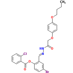 4-Bromo-2-[(E)-{[(4-butoxyphenoxy)acetyl]hydrazono}methyl]phenyl 2-chlorobenzoate Structure