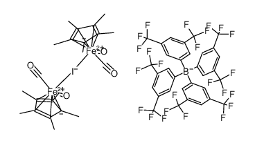 [((η5-C5Me5)Fe(CO)2)2(μ-I)][B(C6H3(CF3)2-3,5)4]结构式