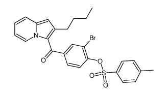 2-bromo-4-(2-butylindolizine-3-carbonyl)phenyl 4-methylbenzenesulfonate结构式