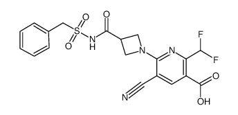 6-{3-[(benzylsulfonyl)carbamoyl]azetidin-1-yl}-5-cyano-2-(difluoromethyl)nicotinic acid Structure