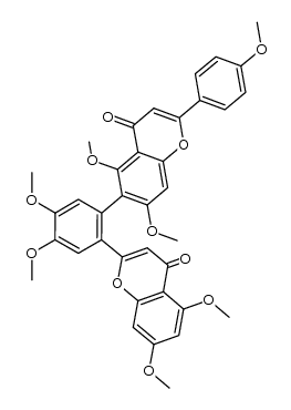 6-(2-(5,7-dimethoxy-4-oxo-4H-chromen-2-yl)-4,5-dimethoxyphenyl)-5,7-dimethoxy-2-(4-methoxyphenyl)-4H-chromen-4-one结构式