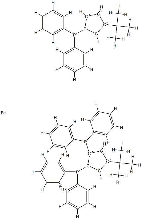 1',4-Bis(t-butyl)-1,2,3'-tris(diphenylphosphino)ferrocene structure