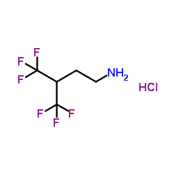 4,4,4-Trifluoro-3-(trifluoromethyl)-1-butanamine hydrochloride (1:1) Structure