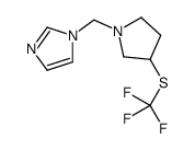 1-({3-[(Trifluoromethyl)sulfanyl]-1-pyrrolidinyl}methyl)-1H-imida zole结构式