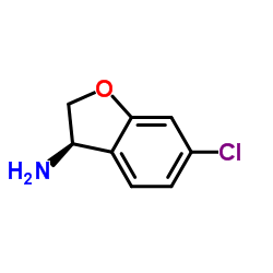 (3R)-6-Chloro-2,3-dihydro-1-benzofuran-3-amine结构式