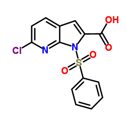 1-(Phenylsulphonyl)-6-chloro-7-azaindole-2-carboxylic acid structure