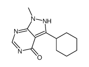 3-Cyclohexyl-1-methyl-1H-pyrazolo[3,4-d]pyrimidin-4-ol结构式