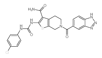 6-(1H-BENZO[D][1,2,3]TRIAZOLE-5-CARBONYL)-2-(3-(4-CHLOROPHENYL)UREIDO)-4,5,6,7-TETRAHYDROTHIENO[2,3-C]PYRIDINE-3-CARBOXAMIDE picture