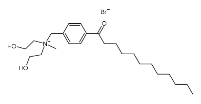 N-(4-dodecanoylbenzyl)-2-hydroxy-N-(2-hydroxyethyl)-N-methylethanaminium bromide Structure