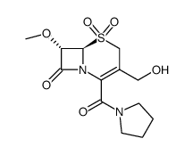 3-(hydroxymethyl)-7α-methoxy-8-oxo-2-(pyrrolidinocarbonyl)-5-thia-1-azabicyclo(4.2.0)oct-2-ene 5,5-dioxide结构式