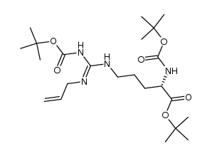 (S)-tert-butyl 5-(2-allyl-3-(tert-butoxycarbonyl)guanidino)-2-((tert-butoxycarbonyl)amino)pentanoate结构式