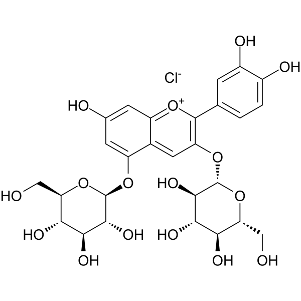 Cyanidin-3,5-O-diglucoside chloride Structure