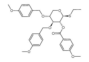 (2S,3R,4S,5R)-2-(ethylthio)-4,5-bis((4-methoxybenzyl)oxy)tetrahydro-2H-pyran-3-yl 4-methoxybenzoate Structure