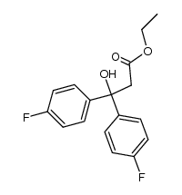 3,3-bis-(4-fluoro-phenyl)-3-hydroxy-propionic acid ethyl ester结构式