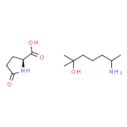 5-oxo-L-proline, compound with 6-amino-2-methylheptan-2-ol (1:1)结构式