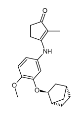 (+)-3-[3-[(1S,2S,4R)-bicyclo[2.2.1]hept-2-yloxy-4-methoxyanilino]-2-methyl-2-cyclopenten-1-one] Structure