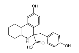 9-hydroxy-6-(4-hydroxy-benzyl)-1,2,3,4,4a,5,6,10b-octahydro-phenanthridine-6-carboxylic acid结构式