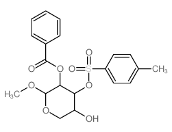 [5-hydroxy-2-methoxy-4-(4-methylphenyl)sulfonyloxy-oxan-3-yl] benzoate结构式