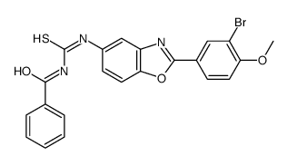 N-[[2-(3-bromo-4-methoxyphenyl)-1,3-benzoxazol-5-yl]carbamothioyl]benzamide结构式