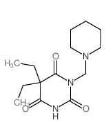 2,4,6(1H,3H,5H)-Pyrimidinetrione,5,5-diethyl-1-(1-piperidinylmethyl)- Structure