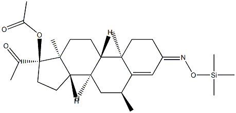 17-Acetoxy-6α-methyl-3-[[(trimethylsilyl)oxy]imino]pregn-4-en-20-one结构式