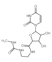 b-D-Ribofuranuronamide,1-deoxy-1-(3,4-dihydro-2,4-dioxo-1(2H)-pyrimidinyl)-N-[2-[[(methylamino)carbonyl]amino]ethyl]-结构式