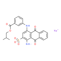 sodium 1-(2-methylpropyl) 3-[(4-amino-9,10-dihydro-9,10-dioxo-3-sulphonato-1-anthracenyl)amino]benzoate Structure