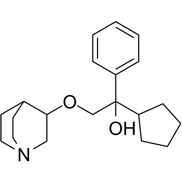 3-(2'-phenyl-2'-Cyclopentyl-2'-hydroxyethoxy)quinuclidine Structure