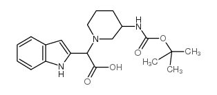 (3-Boc-氨基-1-哌啶)-(1H-吲哚-2-基)-乙酸结构式