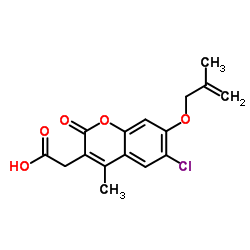 {6-Chloro-4-methyl-7-[(2-methylprop-2-en-1-yl)-oxy]-2-oxo-2H-chromen-3-yl}acetic acid structure