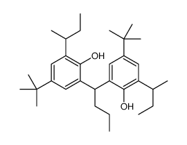 2-butan-2-yl-6-[1-(3-butan-2-yl-5-tert-butyl-2-hydroxyphenyl)butyl]-4-tert-butylphenol Structure