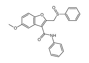 2-Phenylsulfinylmethyl-3-carboxy-5-methoxybenzofuran anilide结构式