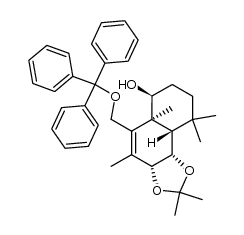 (3aR,5aS,6S,9aS,9bS)-2,2,4,5a,9,9-hexamethyl-5-((trityloxy)methyl)-3a,5a,6,7,8,9,9a,9b-octahydronaphtho[1,2-d][1,3]dioxol-6-ol结构式