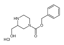 Benzyl 3-(hydroxymethyl)piperazine-1-carboxylate hydrochloride structure