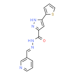 (E)-N-(pyridin-3-ylmethylene)-3-(thiophen-2-yl)-1H-pyrazole-5-carbohydrazide结构式