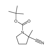 N-tert-butoxycarbonyl-α-cyano-α-methylpyrrolidine Structure