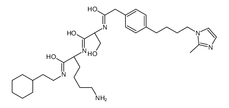 (2S)-6-amino-N-(2-cyclohexylethyl)-2-[[(2S)-3-hydroxy-2-[[2-[4-[4-(2-methylimidazol-1-yl)butyl]phenyl]acetyl]amino]propanoyl]amino]hexanamide结构式