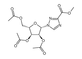 methyl 1-(2,3,5-tri-O-acetyl-β-L-ribofuranosyl)-1,2,4-triazole-3-carboxylate结构式